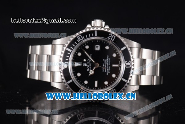 Rolex Sea-Dweller 4000 Clone Rolex 3135 Automatic Stainless Steel Case/Bracelet with Black Dial and Dot Markers (BP) - Click Image to Close